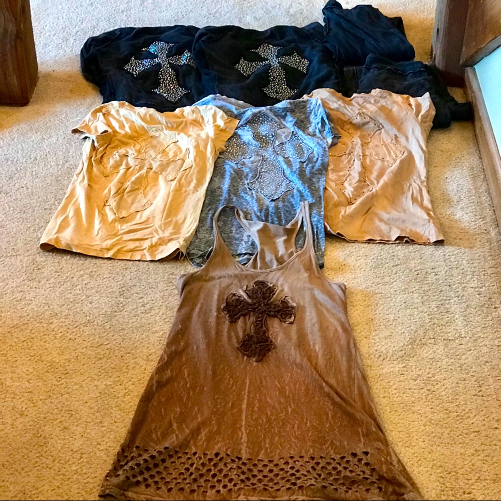 Lot of Velvet Stone Swarovski Cross Clothing